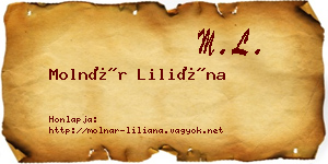 Molnár Liliána névjegykártya